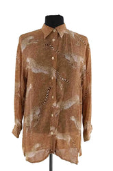 Chemise Kenzo Camel en Viscose, taille S - Seconde Main