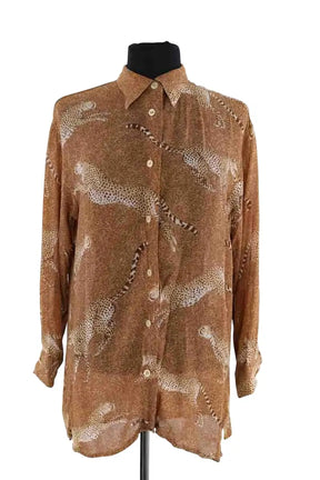 Chemise Kenzo Camel en Viscose, taille S - Seconde Main