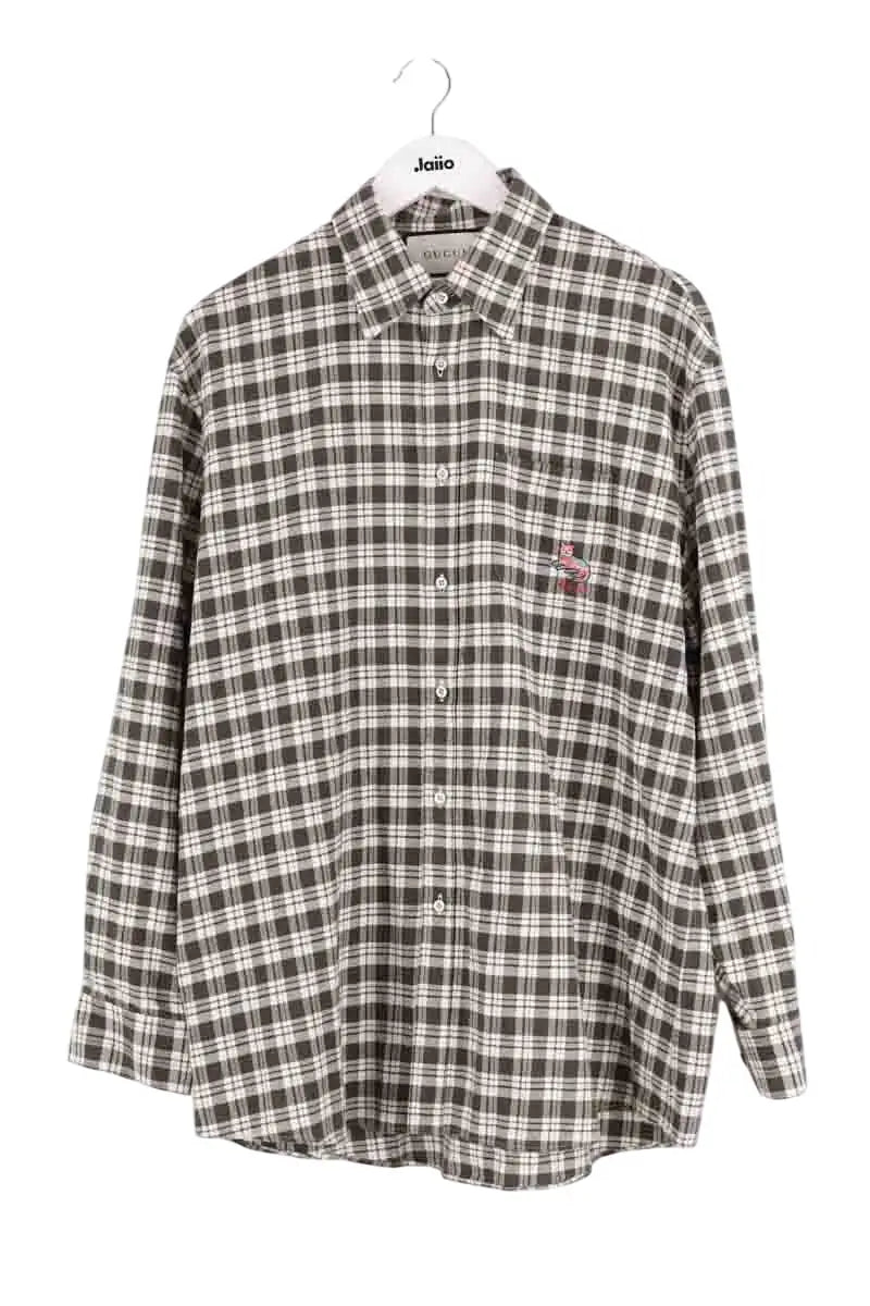 Chemise Gucci Kaki en Coton, taille L - Seconde Main