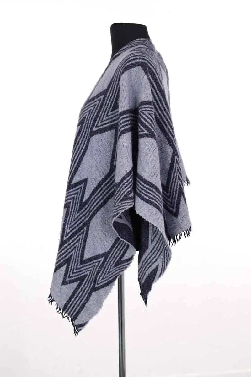 Poncho Maje Bleu en Synthétique