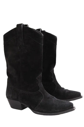 Boots western Saint Laurent Noir en Daim