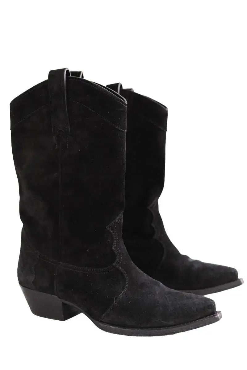 Boots western Saint Laurent Noir en Daim