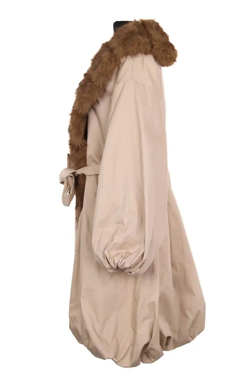 Manteau Rotate Beige en Fausse fourrure