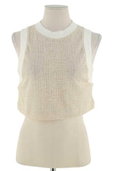 Top sans manche Albertine Beige en Viscose, taille S - Seconde Main