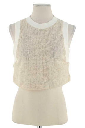 Top sans manche Albertine Beige en Viscose, taille S - Seconde Main