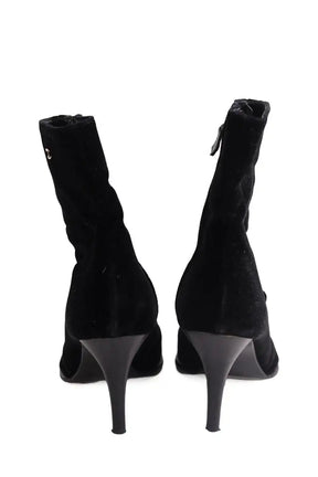 Boots Chanel Noir en Velours