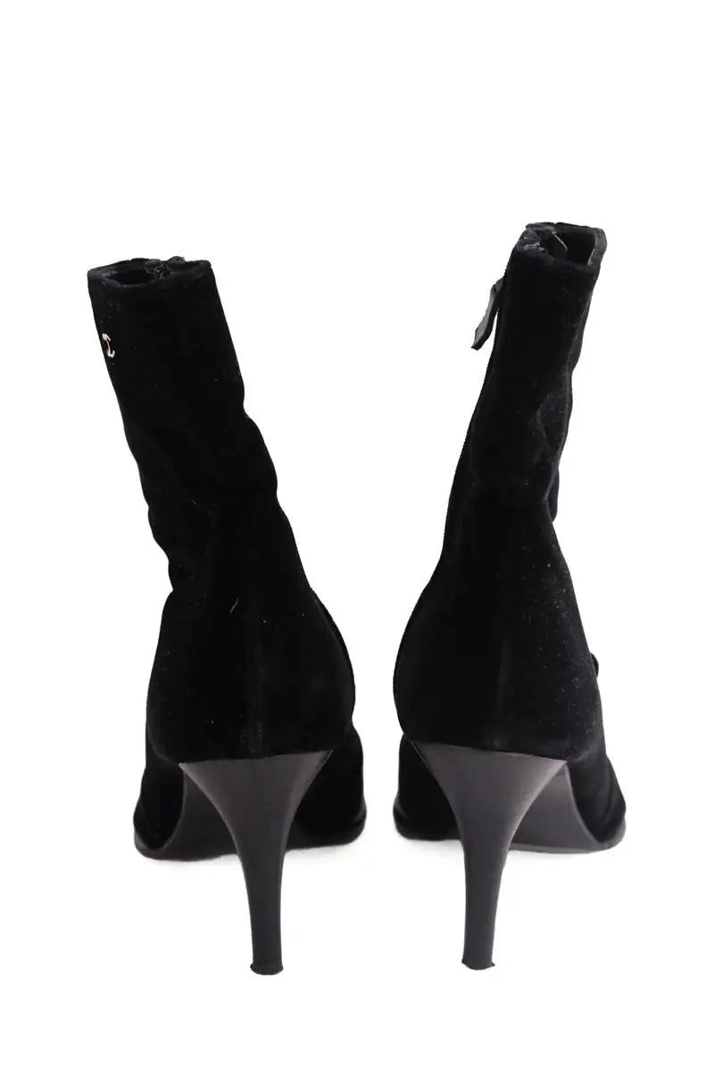 Boots Chanel Noir en Velours