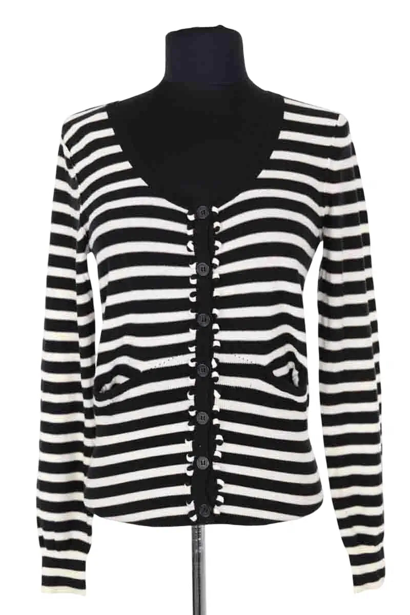 Cardigan Sonia Rykiel Blanc en Synthétique, taille S - Seconde Main