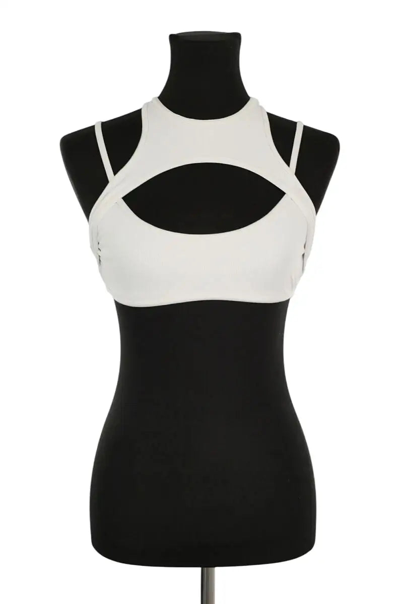 Top sans manche Andreadamo Blanc en Polyamide, taille M - Seconde Main