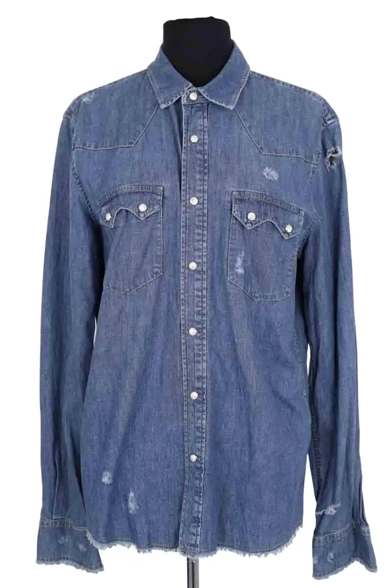 Chemise en jean  Sandro Bleu en Coton, taille M - Seconde Main