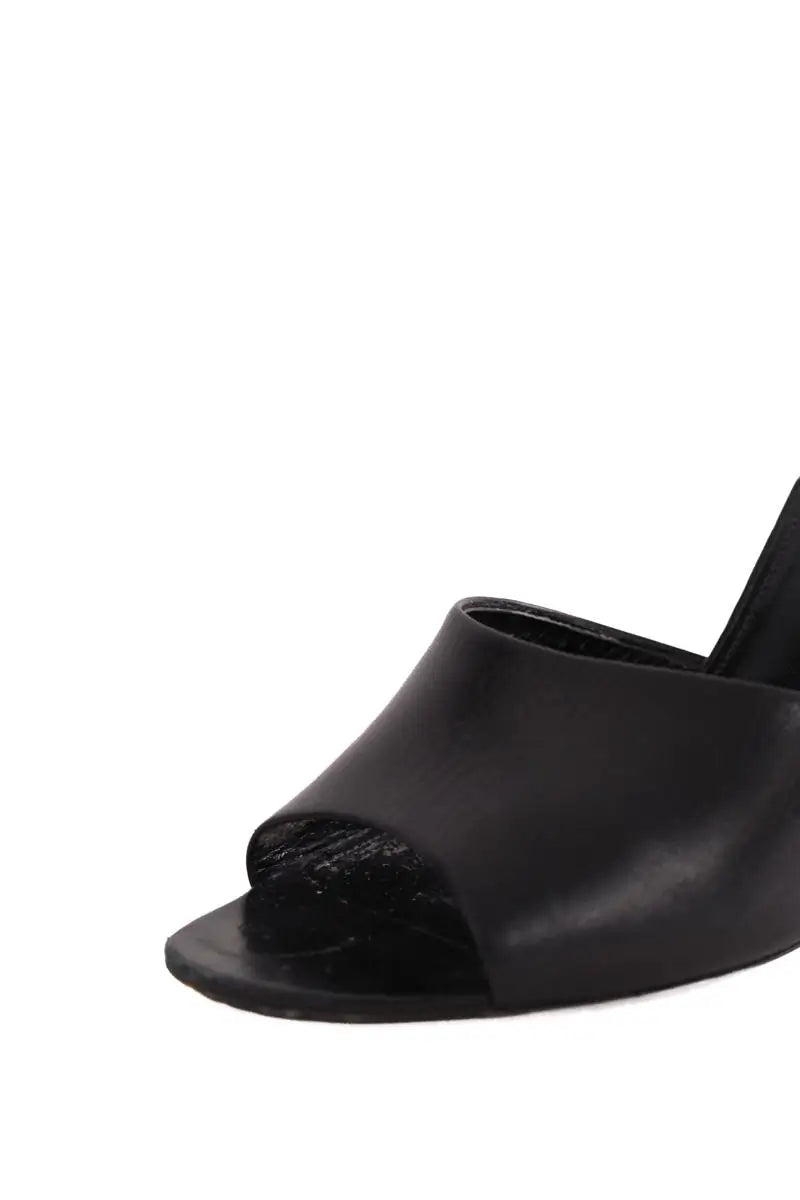 Talons Saint Laurent Noir en Cuir