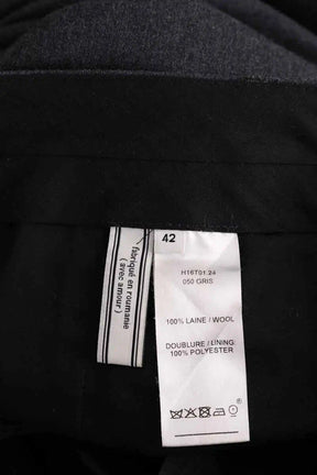 Pantalon droit Ami Anthracite en Laine