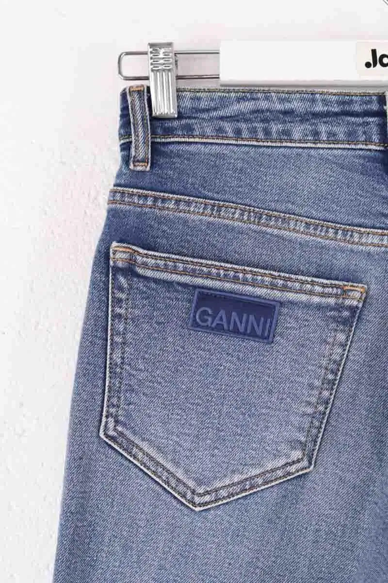 Jean droit Ganni Bleu en Coton