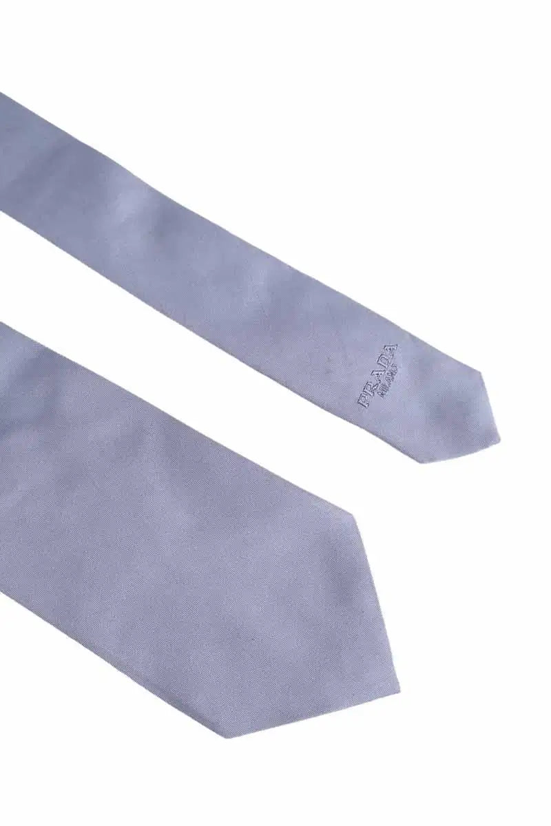 Cravate Prada Bleu en Soie