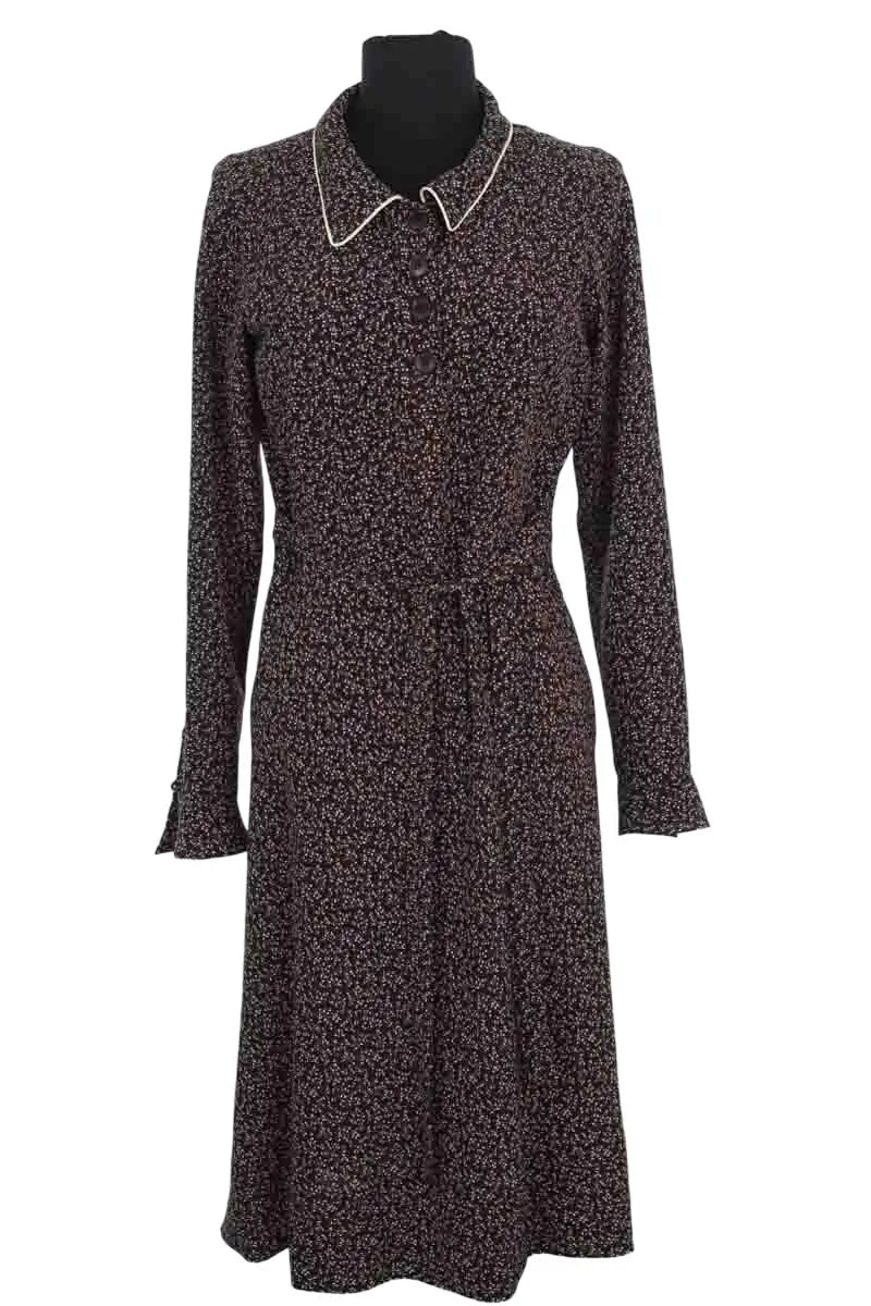 Robe Agnès B. Marron en Synthétique, taille M - Seconde Main