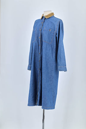 Robe American Vintage Bleu en Coton