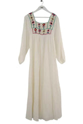 Robe Antik Batik Blanc en Coton, taille M - Seconde Main