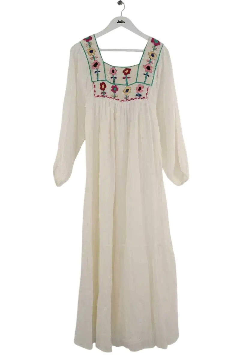 Robe Antik Batik Blanc en Coton, taille M - Seconde Main