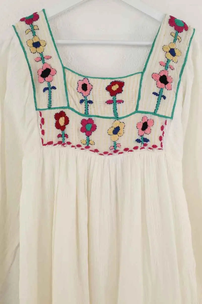Robe Antik Batik Blanc en Coton