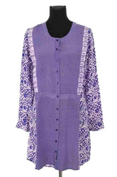 Robe Antik Batik Bleu en Soie, taille M - Seconde Main