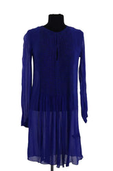 Robe Antik Batik Bleu en Soie, taille S - Seconde Main