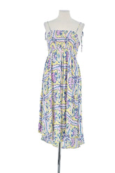Robe Antik Batik Jaune en Viscose, taille S - Seconde Main