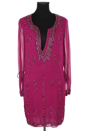 Robe Antik Batik Violet en Viscose, taille XS - Seconde Main
