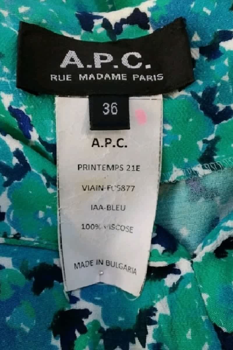 Robe APC Turquoise en Viscose