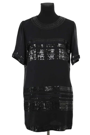 Robe Barbara Bui Noir en Soie, taille M - Seconde Main