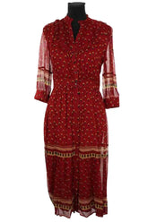 Robe Ba&Sh Rouge en Viscose, taille M - Seconde Main