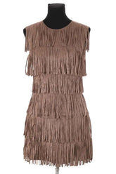 Robe BCBG Max Azria Beige en Daim, taille M - Seconde Main