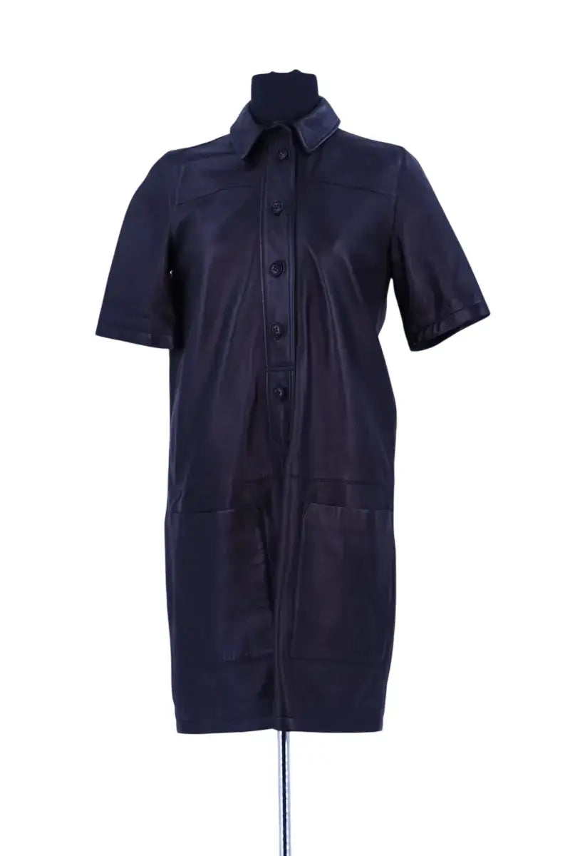 Robe Burberry Noir en Cuir, taille M - Seconde Main