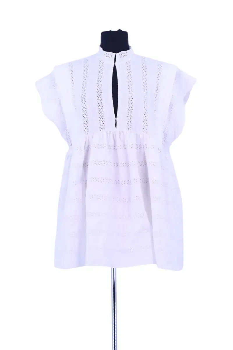 Robe Claudie Pierlot Blanc en Coton, taille L - Seconde Main