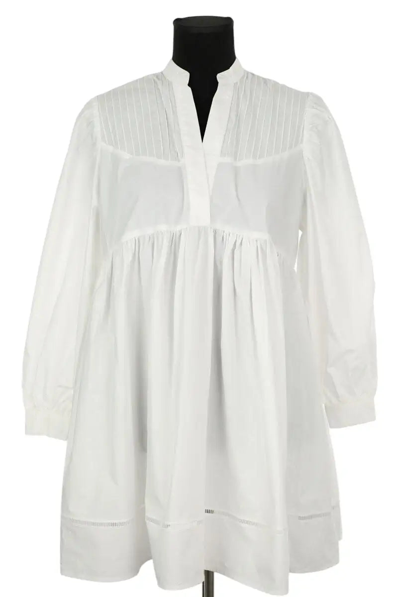 Robe Claudie Pierlot Blanc en Coton, taille XS - Seconde Main