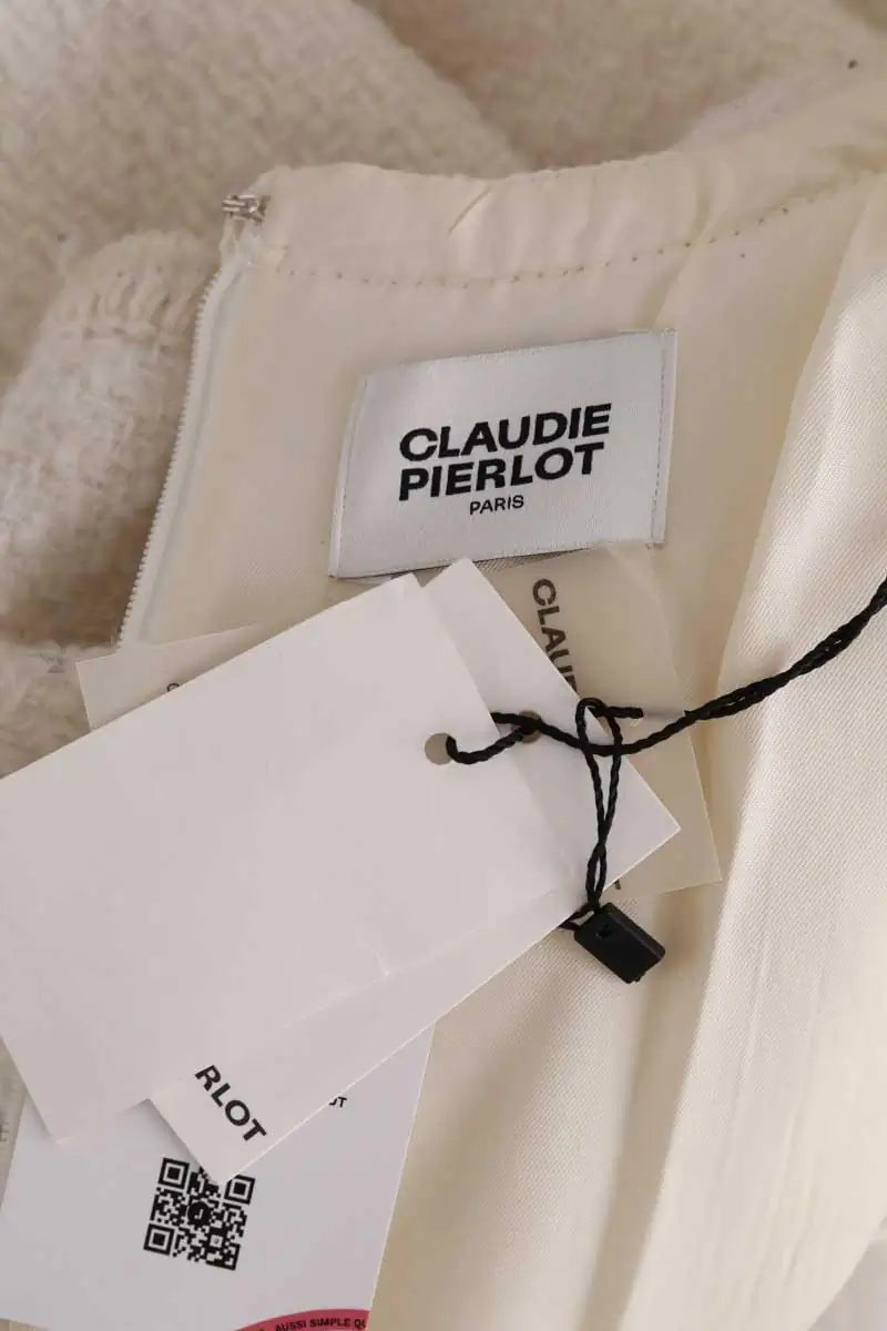 Robe Claudie Pierlot Ecru en Synthétique