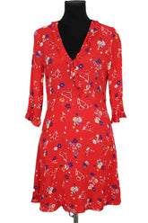 Robe Claudie Pierlot Rouge en Viscose, taille M - Seconde Main