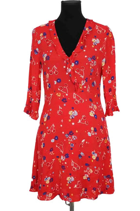 Robe Claudie Pierlot Rouge en Viscose, taille M - Seconde Main