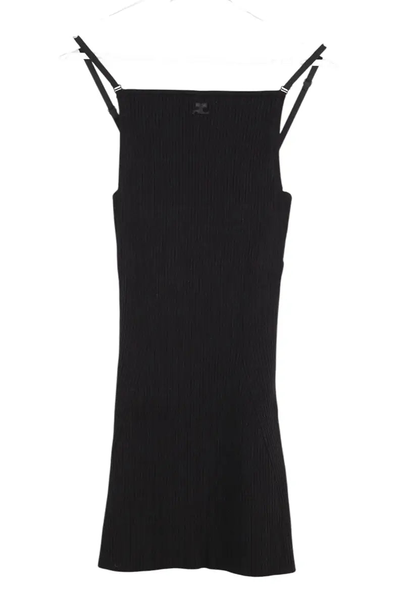 Robe Courrèges Noir en Viscose, taille S - Seconde Main