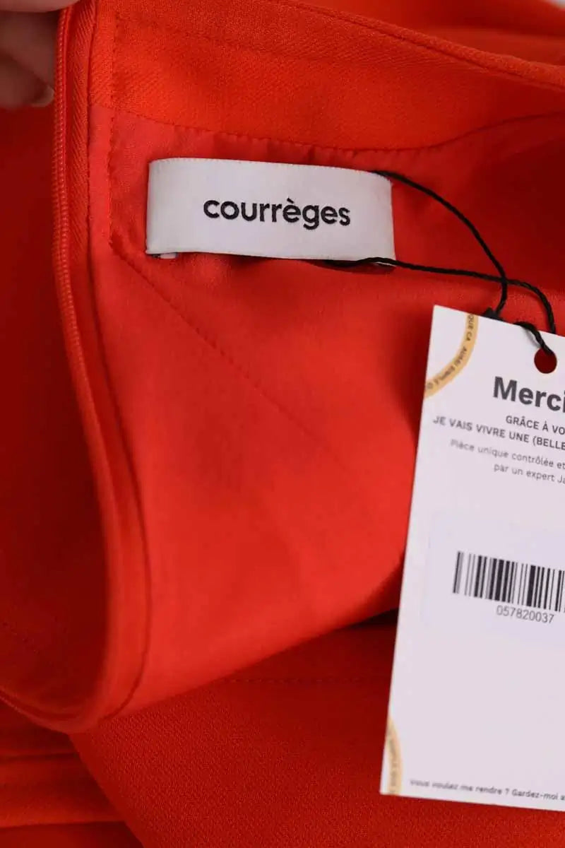 Robe Courrèges Orange en Soie