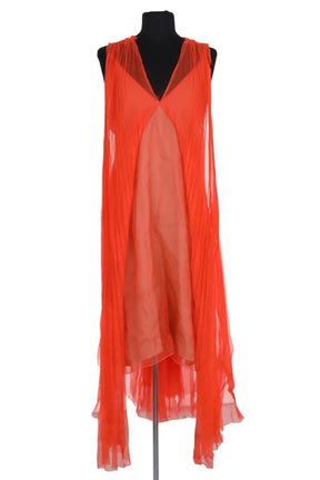 Robe de cérémonie Lanvin Orange en Soie, taille M - Seconde Main