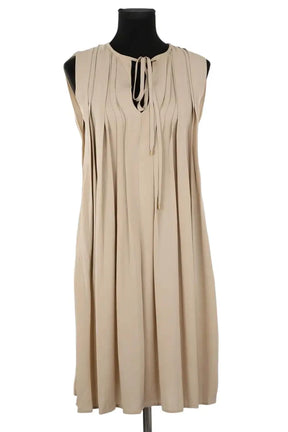 Robe Diane Von Furstenberg Beige en Synthétique, taille XS - Seconde Main