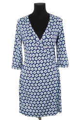 Robe Diane Von Furstenberg Bleu en Soie, taille XS - Seconde Main