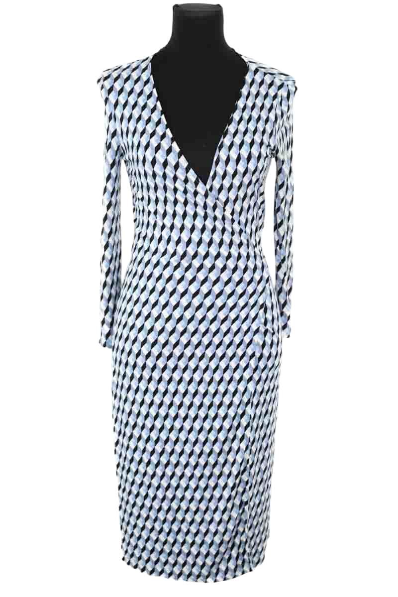 Robe Diane Von Furstenberg Bleu en Viscose, taille XS - Seconde Main
