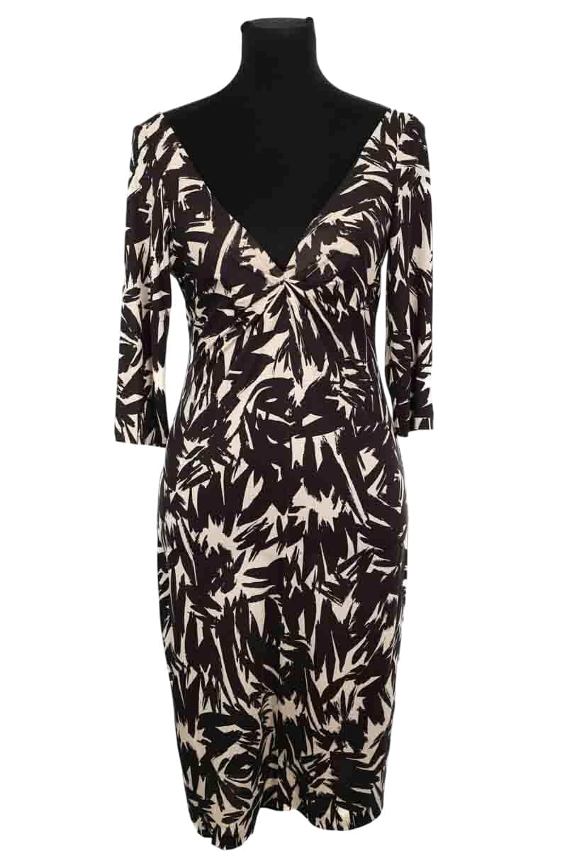 Robe Diane Von Furstenberg Marron en Soie, taille M - Seconde Main