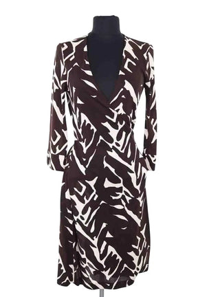 Robe Diane Von Furstenberg Marron en Soie, taille M - Seconde Main