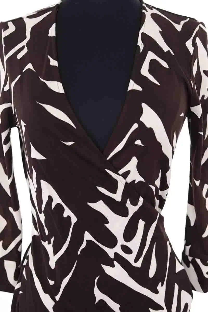 Robe Diane Von Furstenberg Marron en Soie