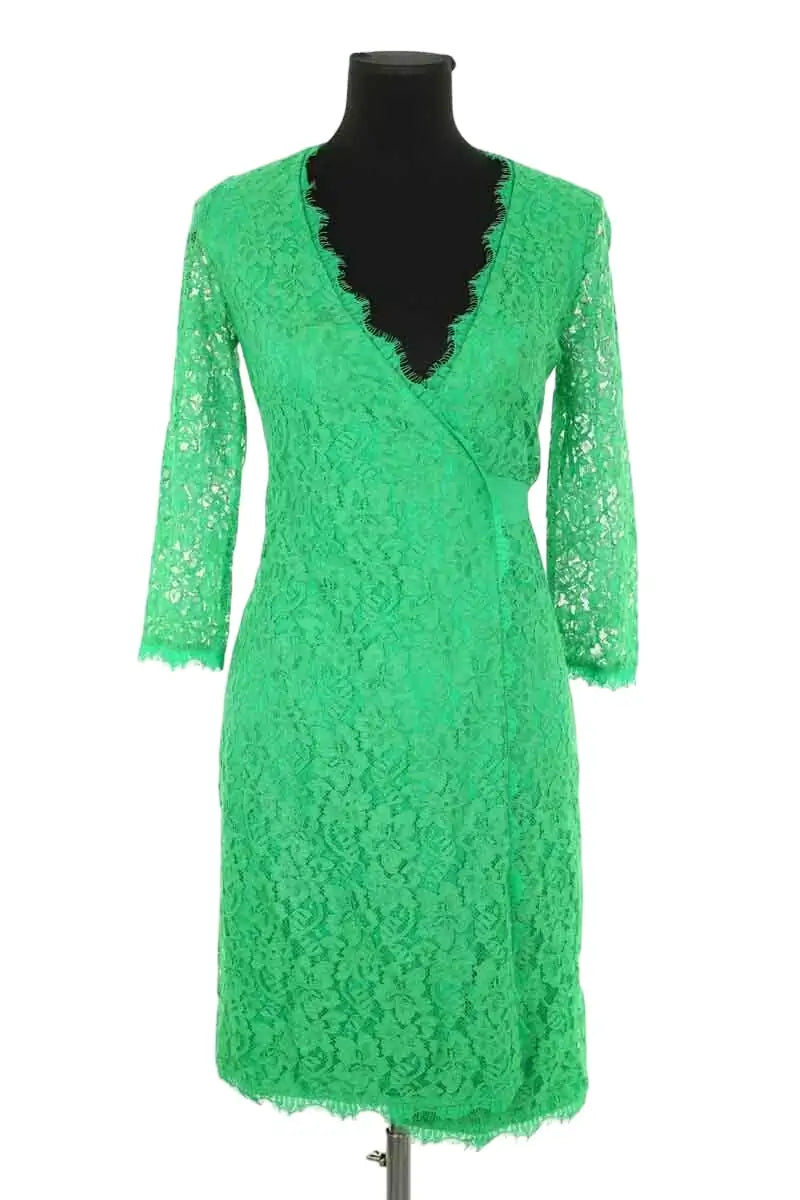 Robe Diane Von Furstenberg Vert en Synthétique, taille XS - Seconde Main