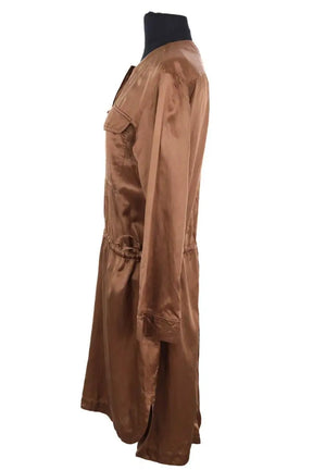 Robe Dries Van Noten Marron en Coton