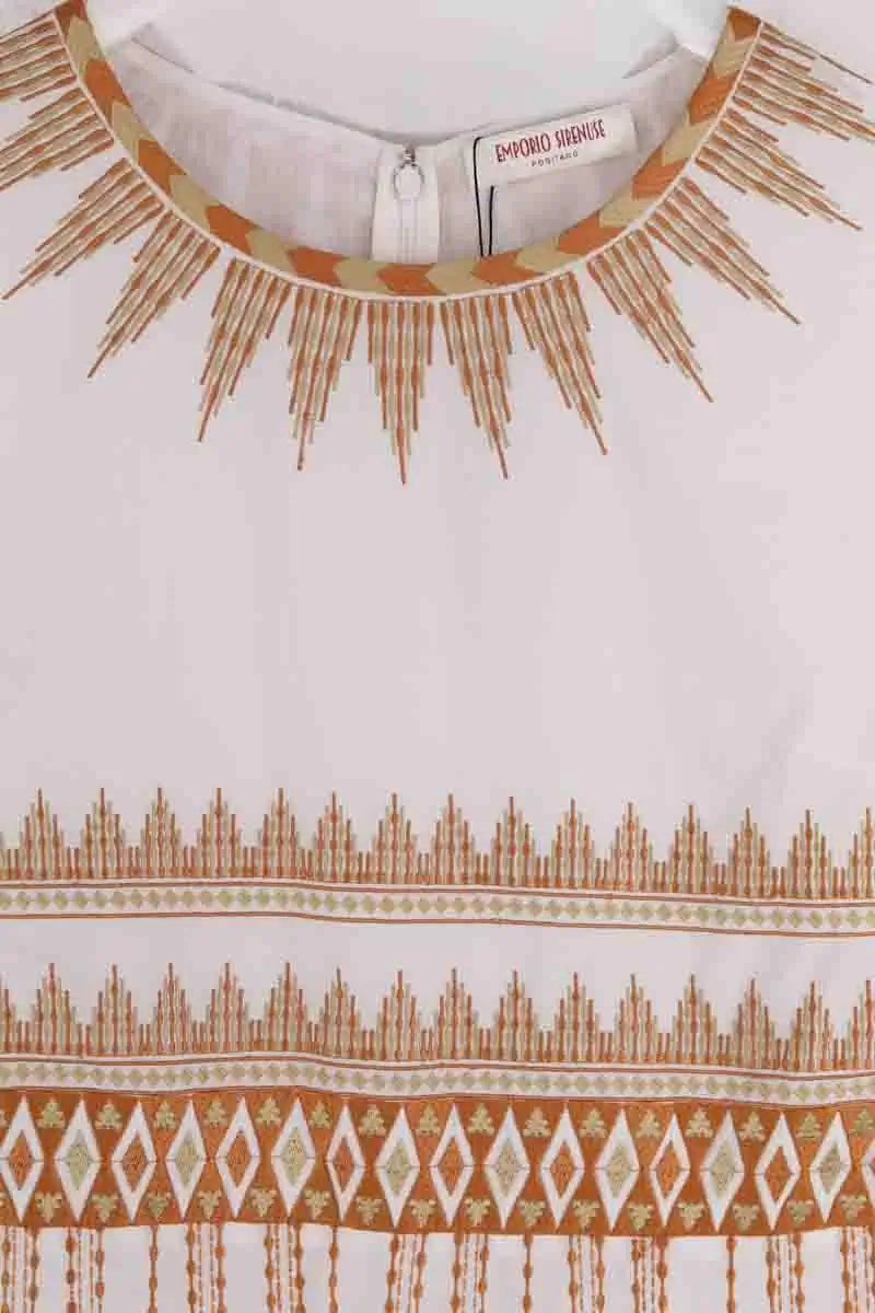 Robe Emporio Sirenuse Blanc en Coton