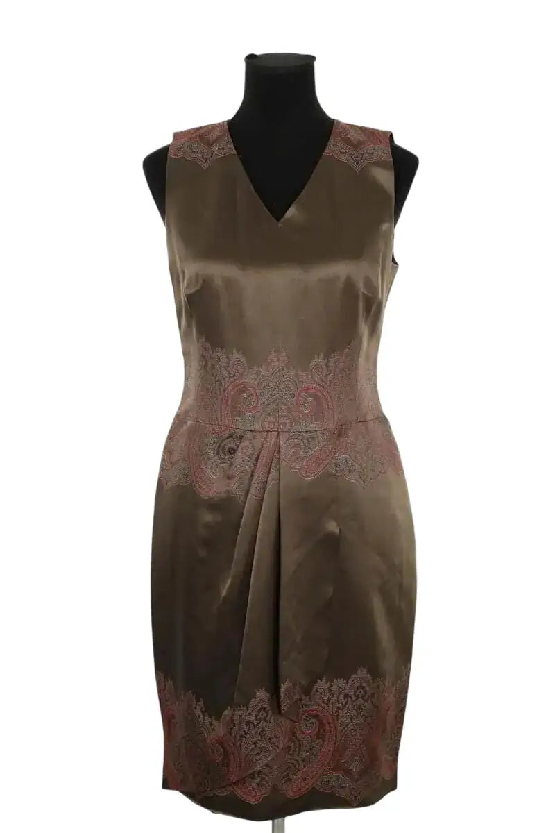 Robe Etro Kaki en Soie, taille L - Seconde Main